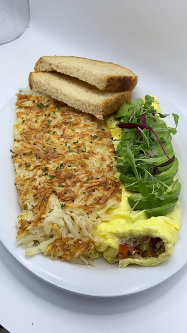 Veggie Avocado Omelette.