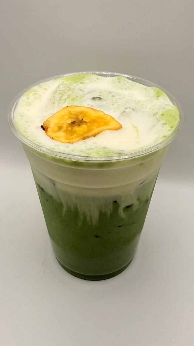 Banana Cream Iced Matcha.
