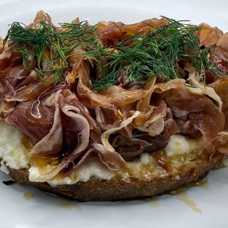 Prosciutto Burrata Hot Honey Toast