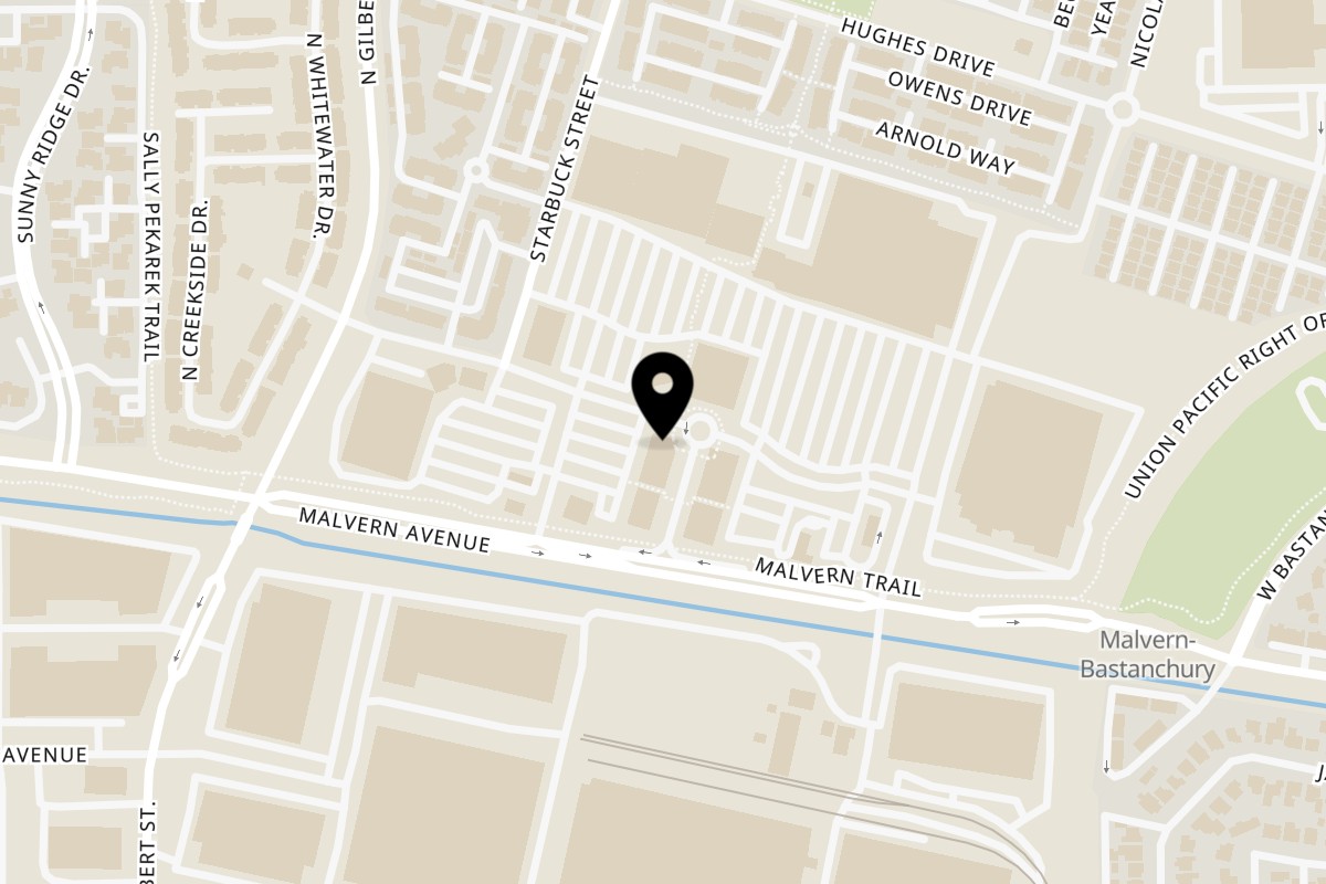 Map showing the location of Kitch Cafe on 1935 W Malvern Ave in Fullerton
